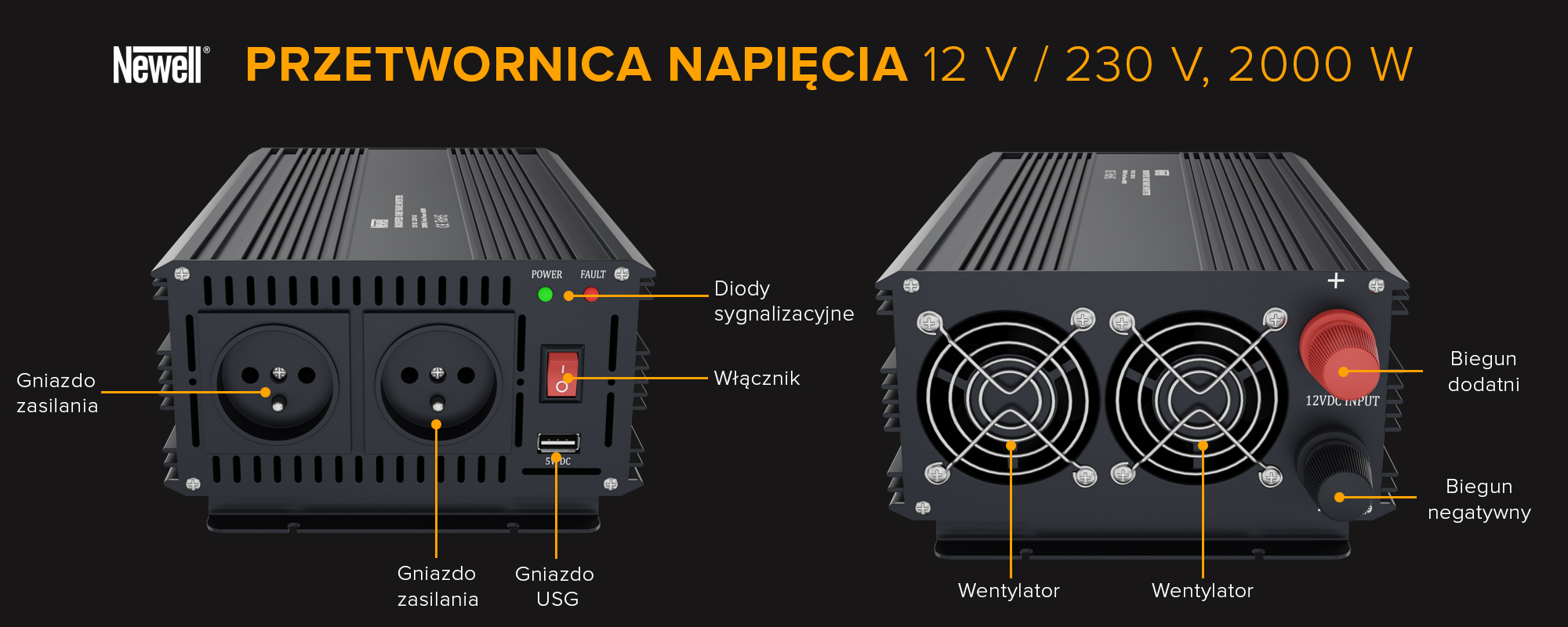 Przetwornica napięcia Newell z modyfikowaną sinusoidą - 12 V
